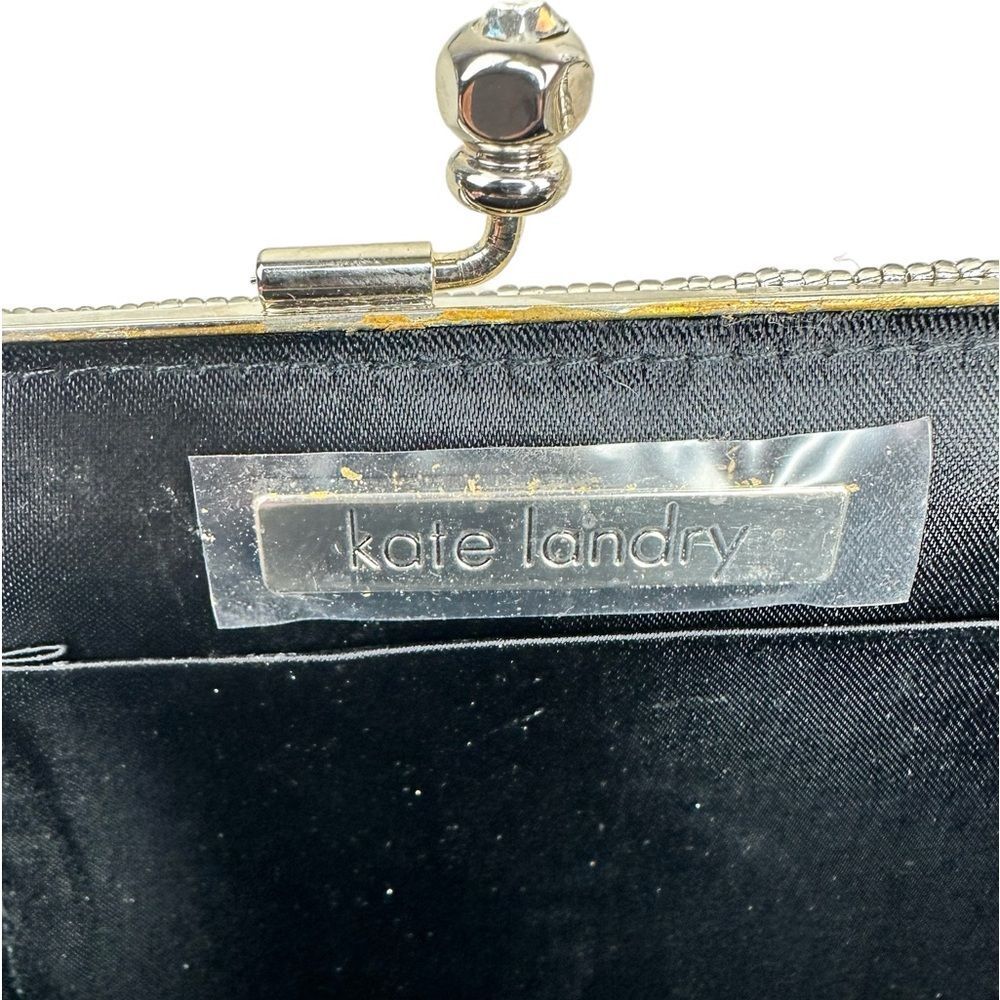 Kate Landry Clear Multi Small‎ Stone Frame Clutch With Shoulder Strap - Picture 5 of 6